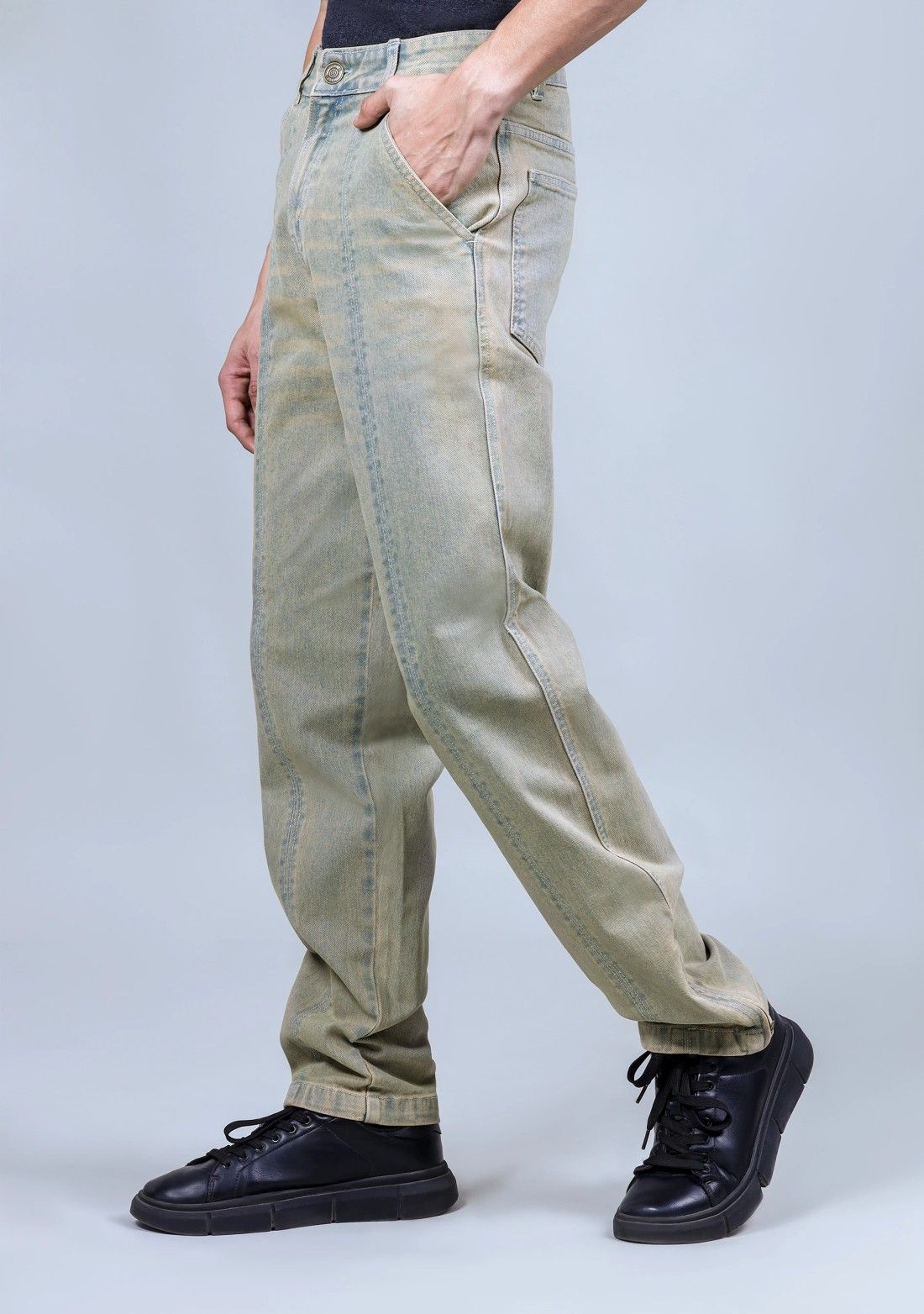 Peach Blue Straight Fit Men's Jeans
