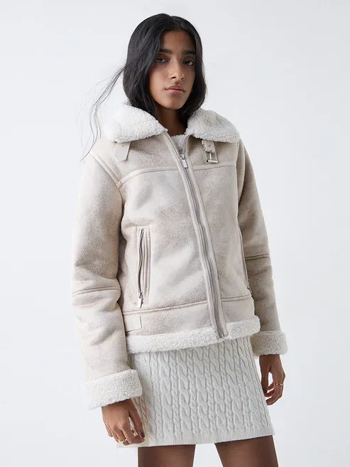 Off-White Solid Jacket