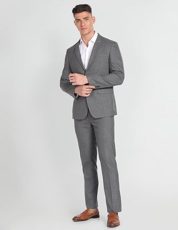 Men's Polyester Single Breasted Business Suit Pants Set