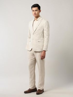 Men's Floral Jacquard Tailored Fit Suit