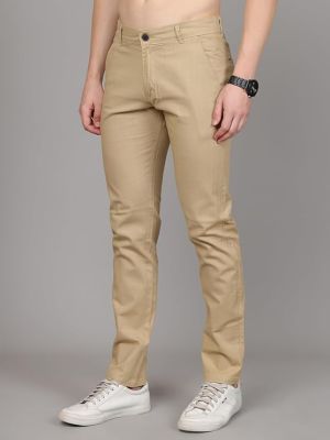 Man Premium Cotton Slub Slim Fit Comfortable Solid Stylish Trousers