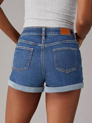 Women's Jean Shorts High Waisted Stretchy Casual Rolled Hem Zimbaplatinum Denim Shorts