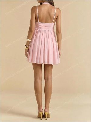 Women's Summer Babydoll Mini Dress Spaghetti Strap Flowy Sundress