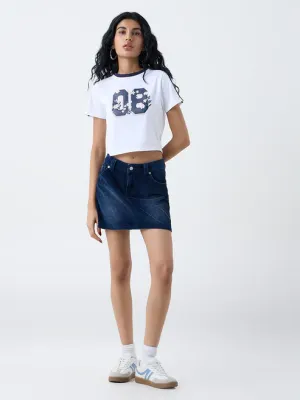White Numerical Printed T-Shirt