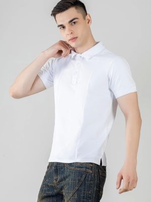White Regular Fit Men’s Polo T-shirt