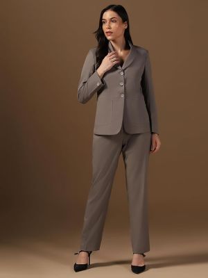 Formal Office Casual Blazer with Trouser Set