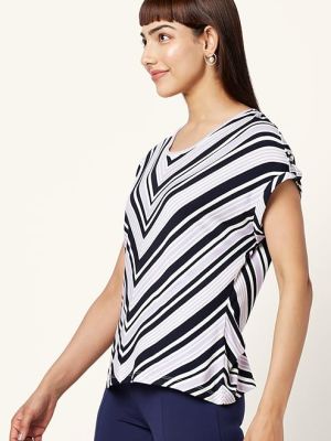 Women Cotton Striped Regular Fit Top