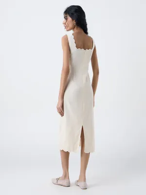Paisley Cream Floral Cotton Straight Dress