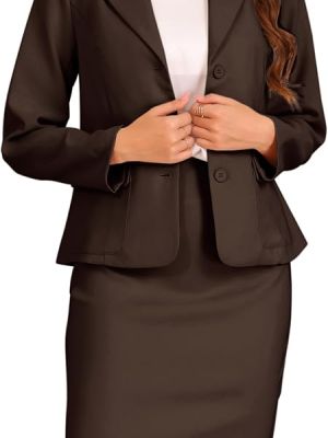 Women 2 Piece Skirt Set Suit Business Blazer and Pencil Skirt