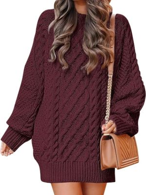 Sweater Dress for Women Oversized Cable Knit Fall Long Sleeve