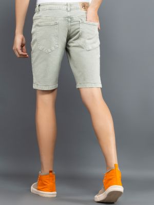 Light Olive Regular Fit Rhysley Men's Denim Shorts