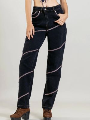Black Straight Fit Women's Fashion Jeans