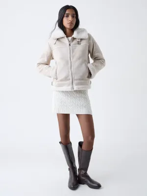 Off-White Solid Jacket