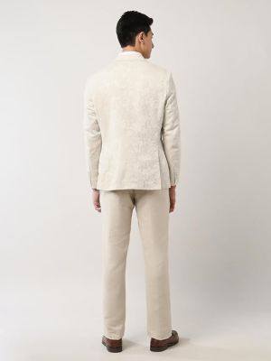Men's Floral Jacquard Tailored Fit Suit