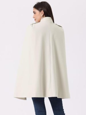 Cape Coats for Women's Winter Slit Sleeve Double Breasted Cloak Coat
