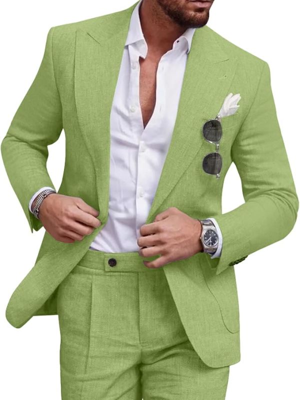 Product Men's Suits Formal Tuxedo 2 Piece Slim Fit Beach Wedding Suit Image