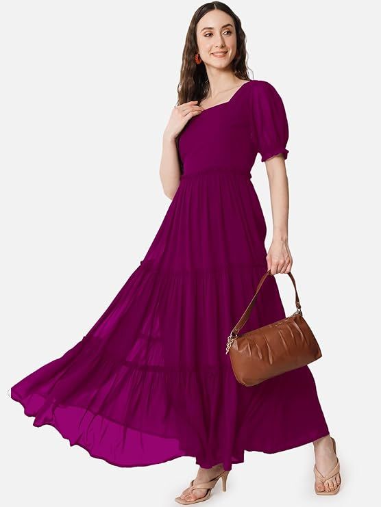 Product Designer Georgette Solid Gown for Women Image