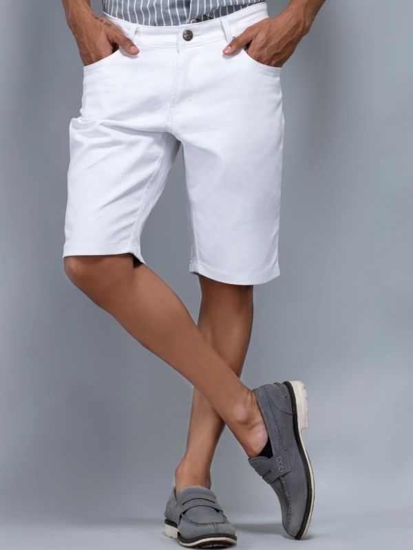 Product White Regular Fit Rhysley Men's Denim Shorts Image