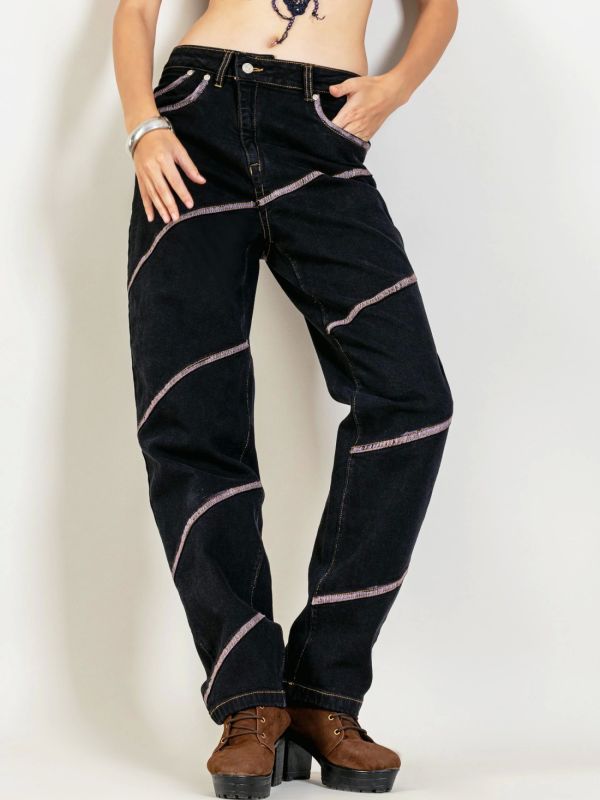 Product Black Straight Fit Women's Fashion Jeans Image