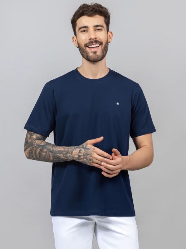 Product Navy Regular Fit Men's Cotton T-shirt Image